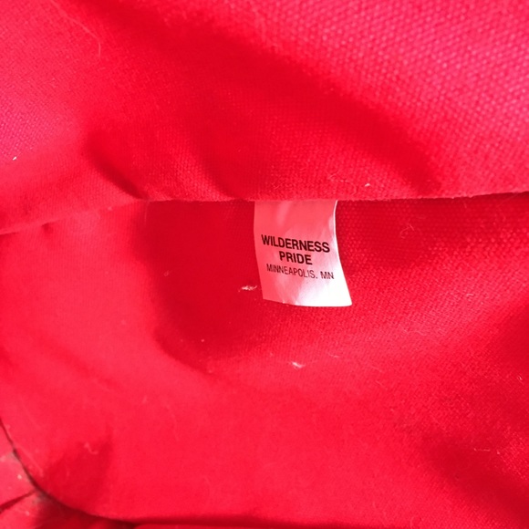 Wilderness Pride Bag Red Tote Purse Cotton Shopping Shopper Handbag Shoulder - Picture 10 of 11